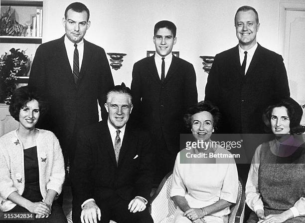 Governor-elect George Romney and Mrs. Lenore Romney took time out preparing for their move to Lansing to pose for this official family photograph...