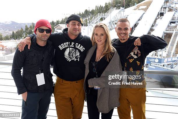 Trent Kinney, Taylor Kinney, Jen Salke and Evan Ross attend the Celebrity Ski & Smile Challenge at the Utah Winter Olympic Park on March 12, 2016 in...