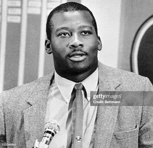 Denver Bronco first round NFL draft choice Chris Hinton, pictured in this 4/28/1983 file photo was traded to the Baltimore Colts, May 2nd, along with...