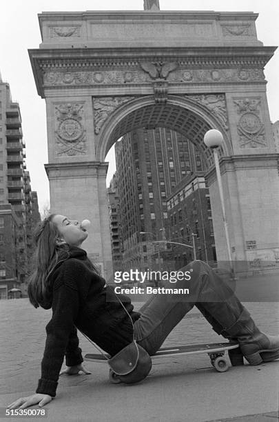 With the Washington Square arch in the background, Brooke Shields is just another kid enjoying a skateboard and bubble gum. At the age of one, she...