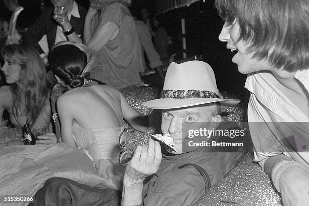 New York, NY-Author Truman Capote attends a 10th anniversary party for Andy Warhol's magazine "Interview" at Studio 54, the posh New York disco, June...