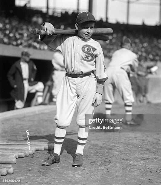 Portrait of Chicago White Sox batboy Clarence Rowland Jr., son of the White Sox manager, on the field before the fourth game of the World Series...