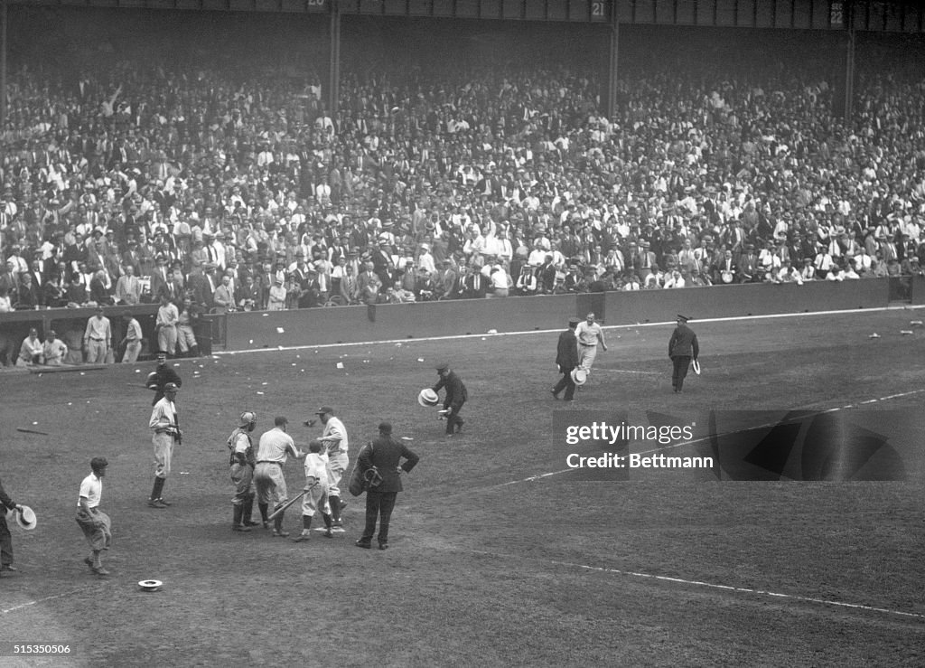 Babe Ruth And Lou Gehrig Cross Home Plat