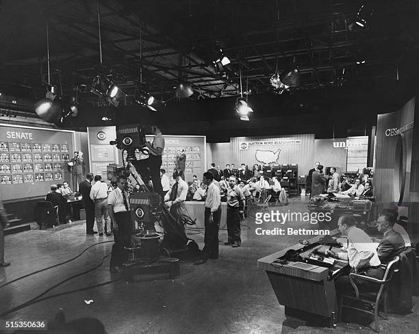 New York, NY- News analyst Walter Cronkite prepares to resume his familiar role of political "Anchor-Man" for CBS Television's coverage of the...