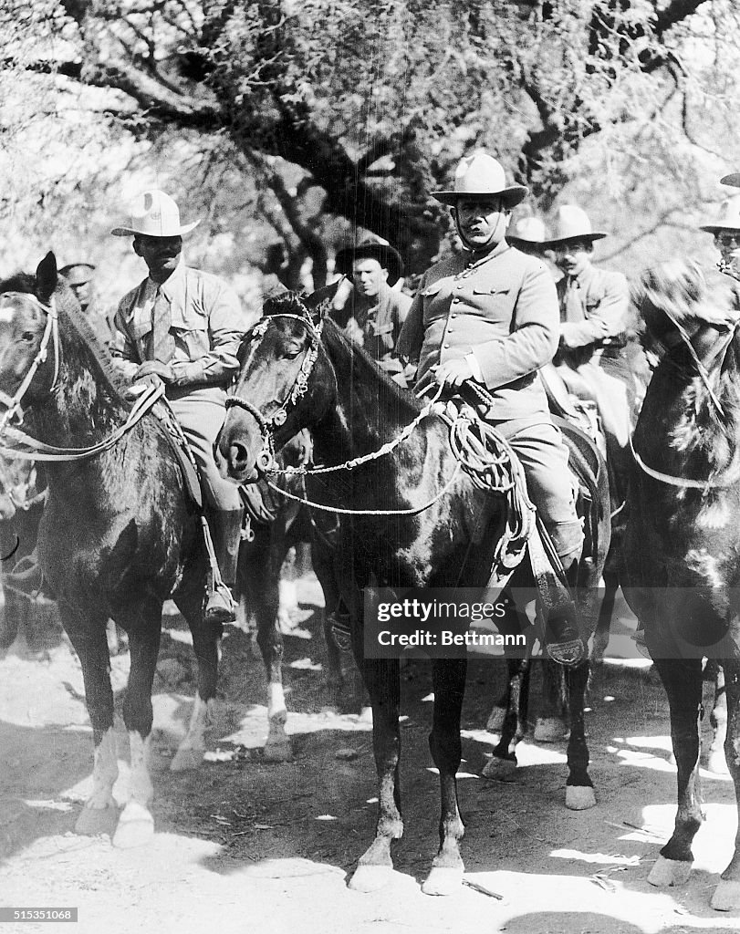 Alvaro Obregon On Horse W/Staff Members