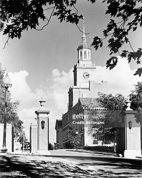 Washington, DC: Photo shows an exterior view of Founders Library . Howard University, Washington, DC. Undated photograph.