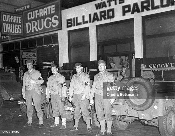 Los Angeles, CA. Watts was a hot spot area in last night's disorders. It was here that a mixed crowd of service men and civilians began what looked...