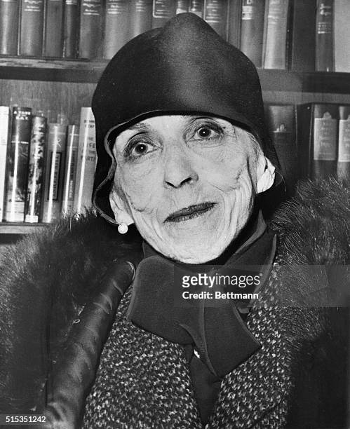 January, 1959: Baroness Karen Blixen , who wrote under the name of Isak Dinesen.