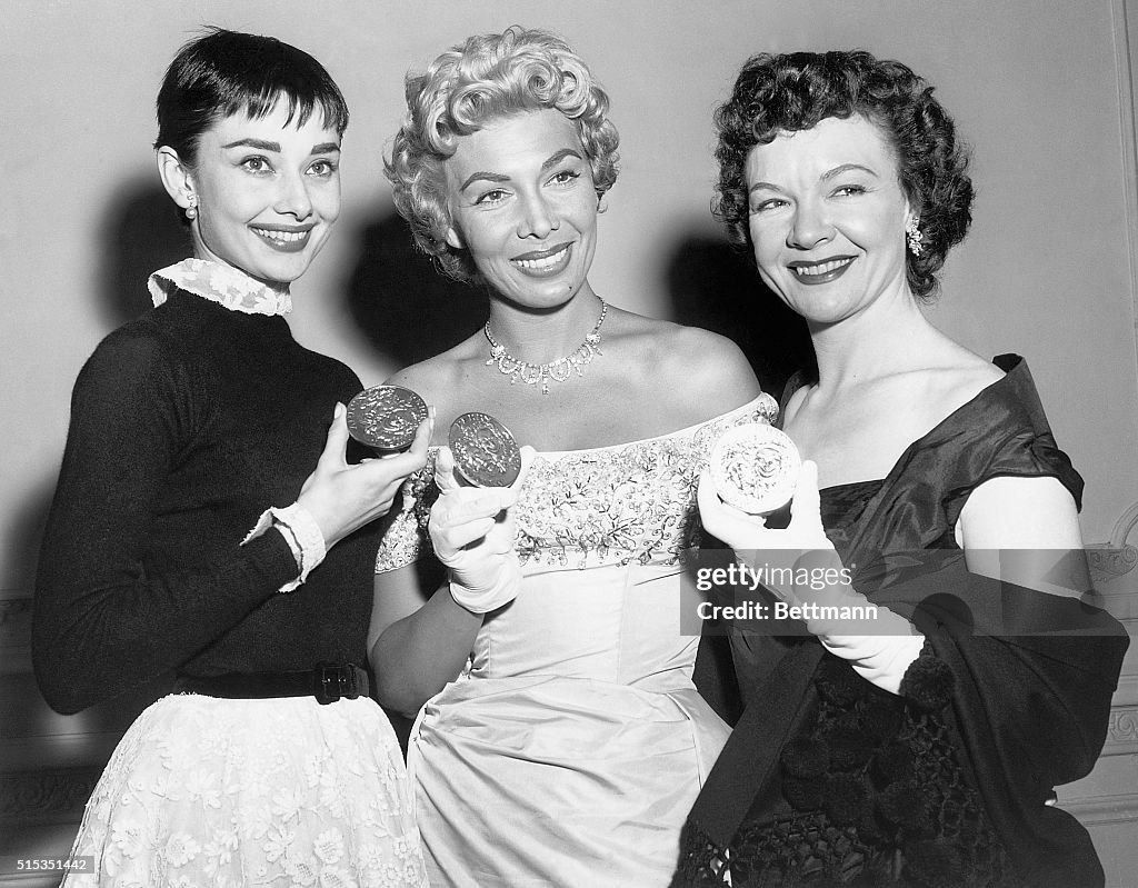 Audrey Hepburn, Dolores Grey, Jo Van Fleet at Tony Awards