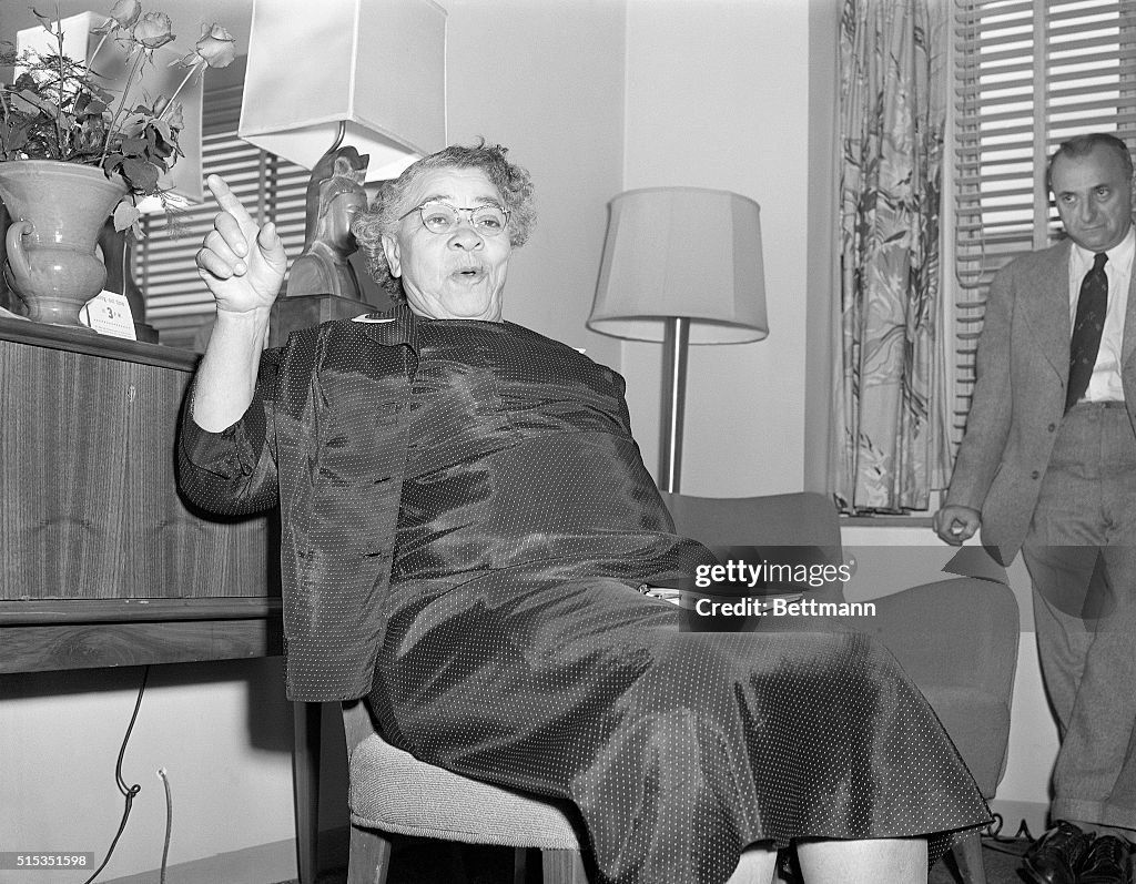 Mrs. Charlotta Bass Seated and Pointing