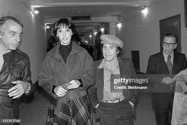 New York, New York- Actress Shelly Duvall and her recent constant companion, composer Paul Simon, leave theater after having seen the husband-wife...