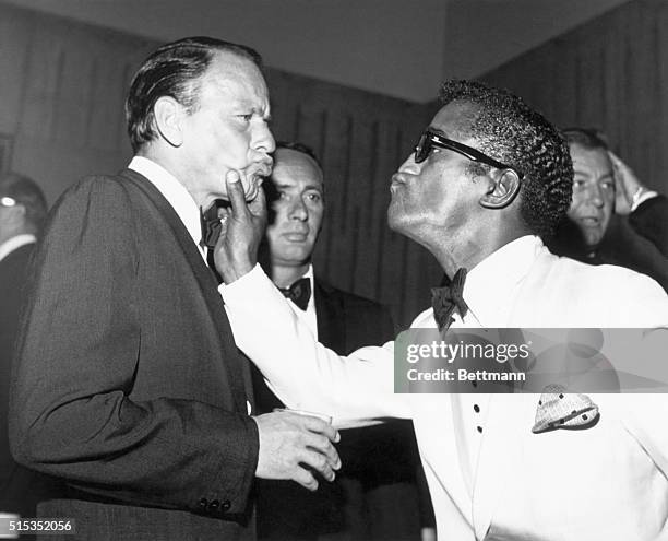 Sammy Davis, Jr. And Frank Sinatra at the Cedars of Lebanon charity dinner, 8th July 1961.