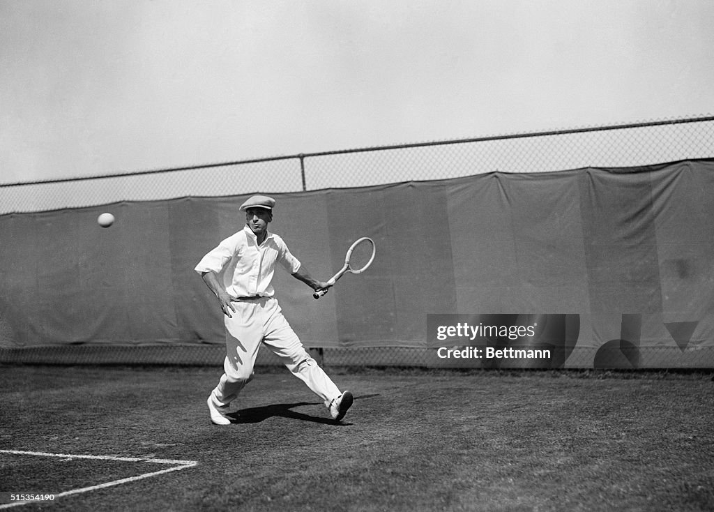 French Ace Rene Lacoste in Tennis Action