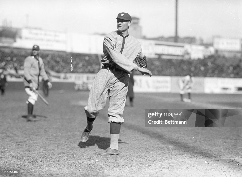 Walter Johnson Pitching for Washington Senators