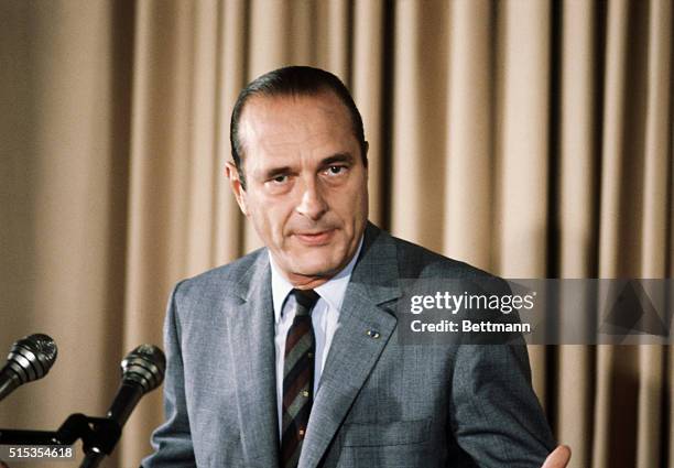 Paris, France: Closeup of Paris Mayor Jacques Chirac, leader of Gaullist Party, at press conference.