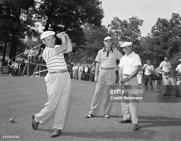 Chicago, Illinois- Charles Kocsis of Royal Oak, Michigan, tees off at the first hole as the 49th annual open championship golf tournament begins at...