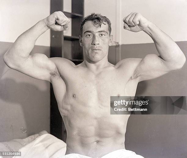 Pompton Lakes, NJ- If huge and powerful muscles are any criterion, Primo Carnera, giant heavyweight, should have an easy time defeating Jack Sharkey...