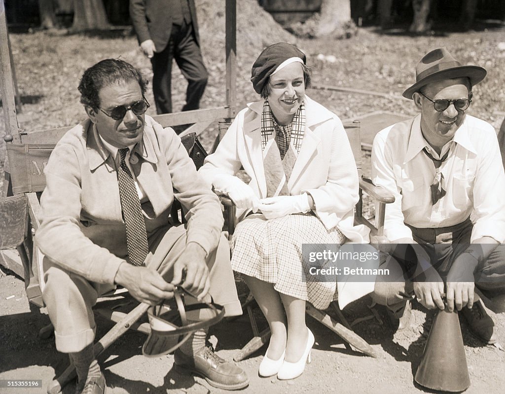Director Frank Capra & Wife On Location