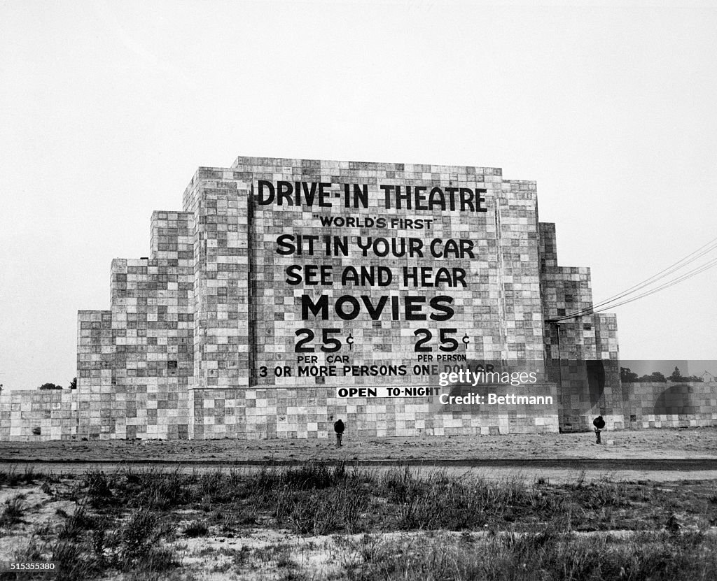 Back View of Drive-In Movie Screen