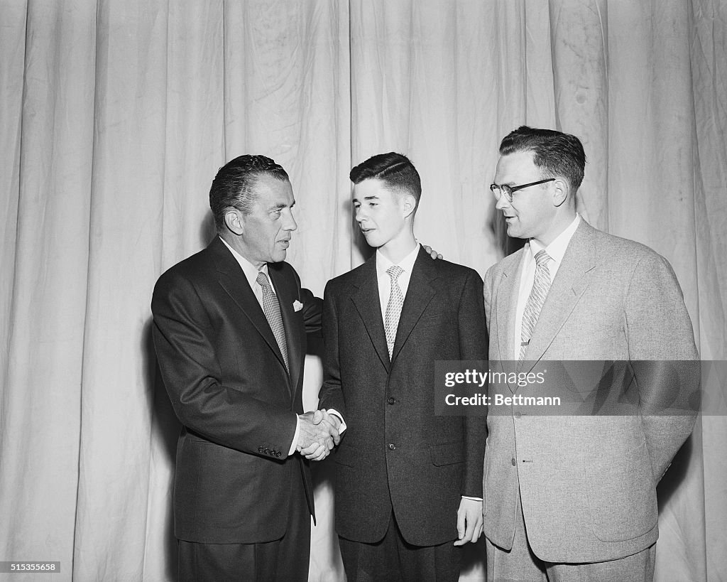 William Cashore Congratulated by Ed Sullivan