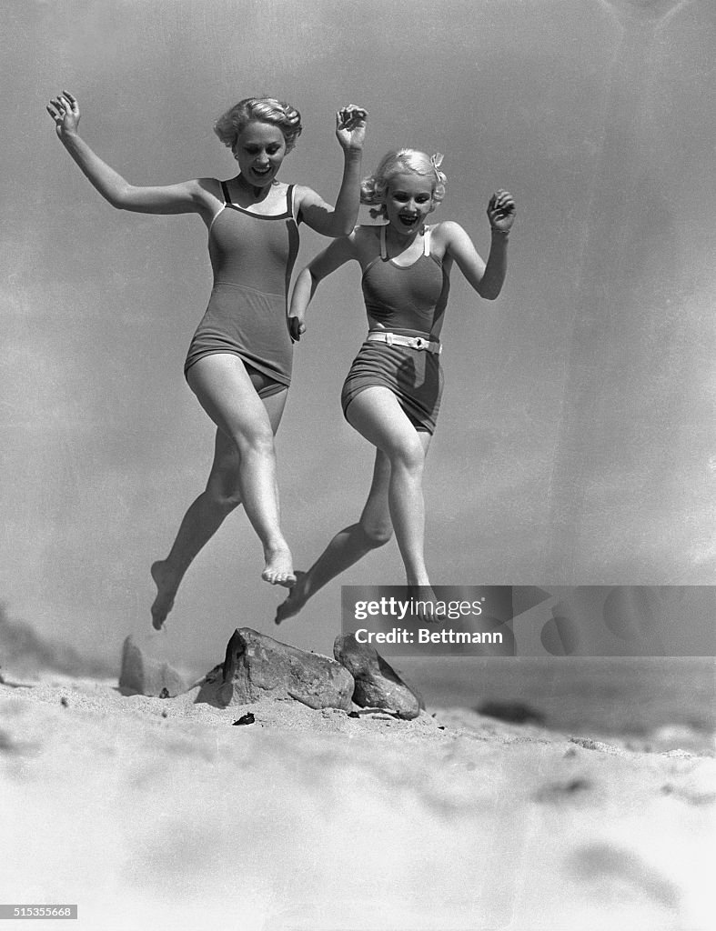 New Fox Film Players at the Beach