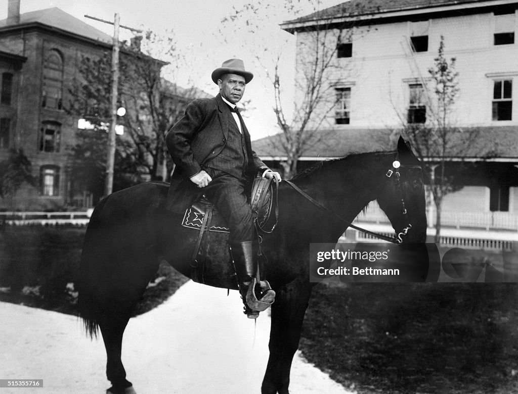 Booker T Washington on Horseback