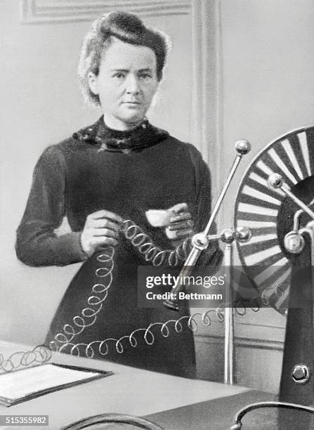 Madame Curie experimenting at the University of Paris.