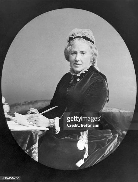 Mrs. Gladstone, wife of British Prime Minister William Ewart Gladstone.