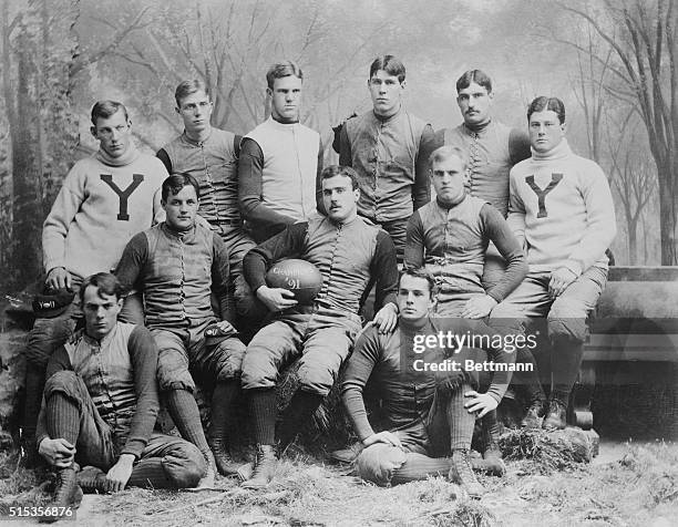 Yale football team of he 1890's in typical pose.