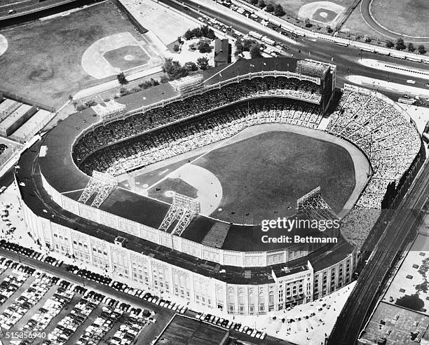 Aerial view of Yankee Stadium.