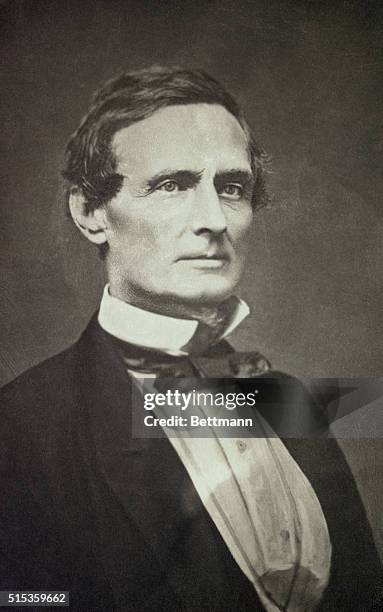 Head and shoulder portrait of Jefferson Davis as a young man, . He later became President of the Confederate States of America.