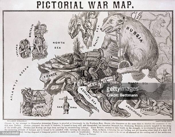 Pictoral war map of Europe published Kellogg and Bulkekey, undated circa 1860.