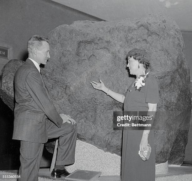 Mrs. Marie Ahnighito Peary Stafford of Washington, D.C., and her brother Robert, the son and daughter of the late Rear Admiral Robert C. Peary are...