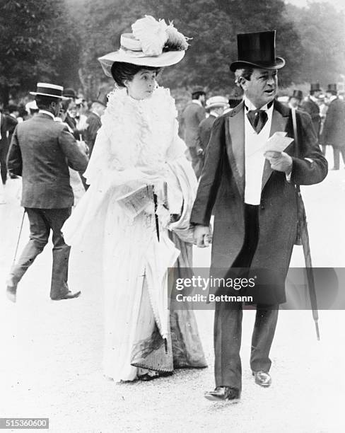 Vanderbilt and his daughter, Consuelo, Duchess of Marlborough, at the races in Paris.