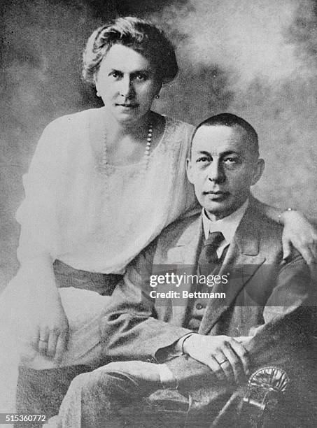 Sergei Rachmaninoff and his wife are shown here in Dreseden, Germany.