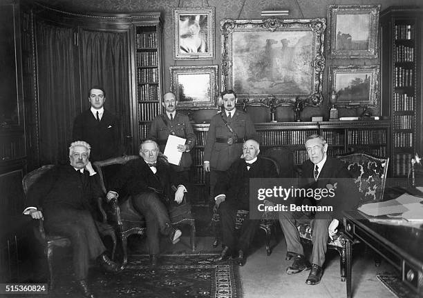 At the Paris Peace Conference of 1919 are: Vittorio Orlando, David Lloyd George, Georges Clemenceau and U.S. President Woodrow Wilson.