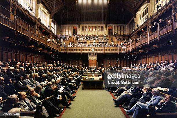 Britain's House of Commons in session.