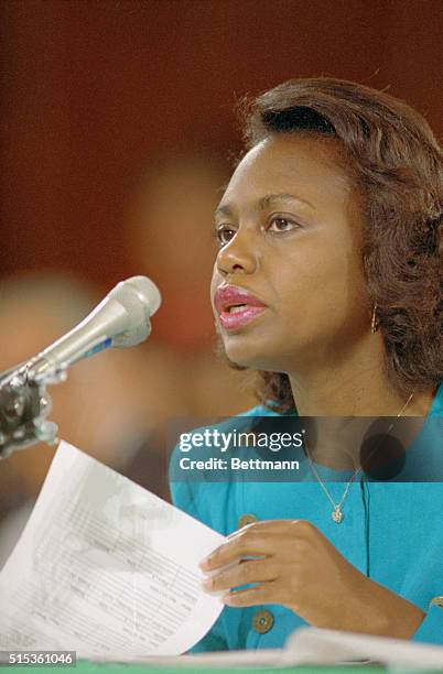 Washington, D.C.: Anita Hill's testimony before the Senate Judiciary Committee on the nomination of Judge Clarence Thomas to U.S. Senate.