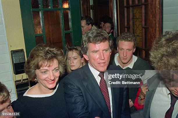 Littleton, N.H.: Gary Hart is accompanied by his wife, Lee who joined the presidential hopeful late on a two-day campaign swing through New...