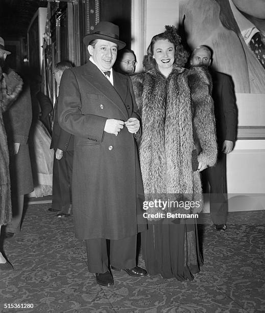 Mr. And Mrs. Billy Rose at the opening of the film, Gone with the Wind, at Manhattan's Capitol Theater in 1939.