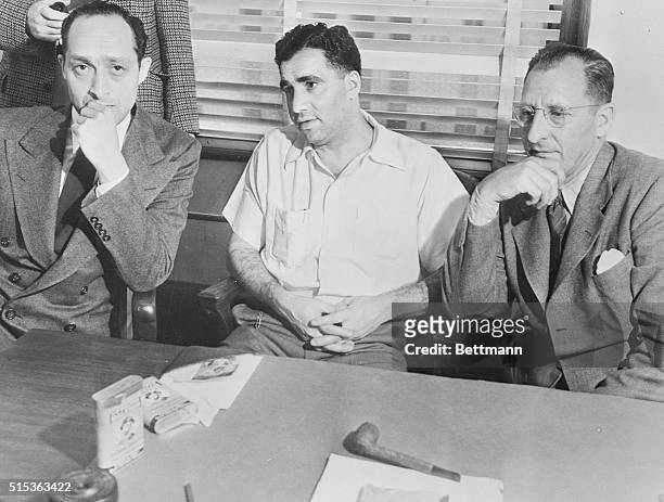 Abe "Kid Twist" Reles and Al Tannebaum, New York gangster figures in the Murder Incorporated expose, went before the County Grand jury to tell what...