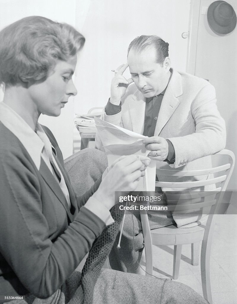 Ingrid Bergman and Roberto Rossellini Busy Working