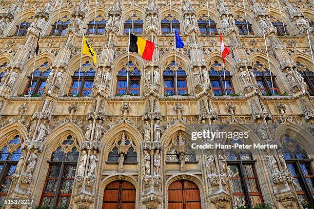 detail view of leuven townhall, belgium - leuven fotografías e imágenes de stock