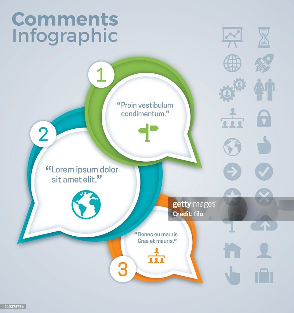 Text Comments Graphics Comments And Quotes Infographic High-Res Vector Graphic - Getty Images