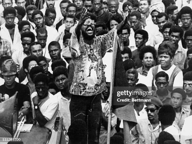 Black Power leader Geddes Granger addresses a huge crowd during demonstration early in March, 1970.
