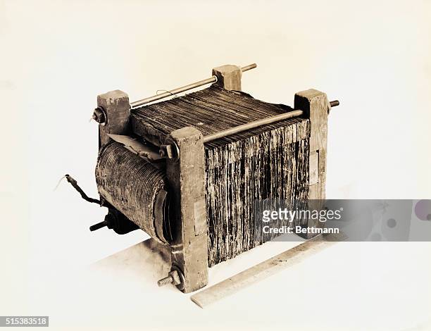 The Gaulard and Gibbs induction coil, as it was termed when brought to America by George Westinghouse in 1885. It was later called a transformer.