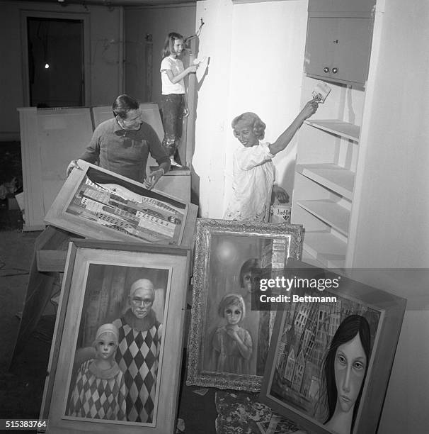 Painters all, San Francisco artist Walter Keane, his wife Margaret and daughter, Jane pool their talents to creat their own art gallery in New York....