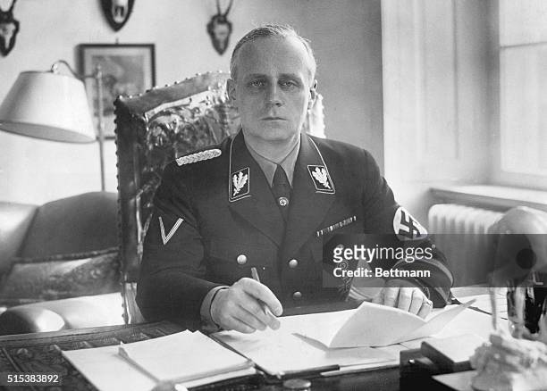 Shown in his office as Nazi Foreign Minister.