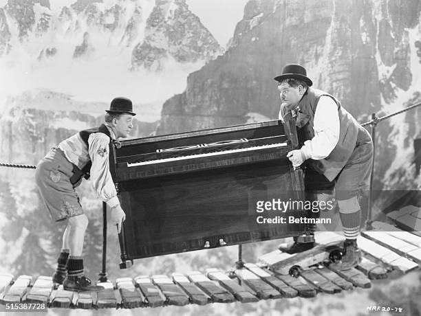 Scene from Swiss Miss , later also featured in The Crazy World of Laurel and Hardy .