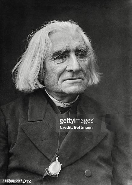 Franz Liszt, Hungarian piano virtuoso and composer. Undated photograph. See note.